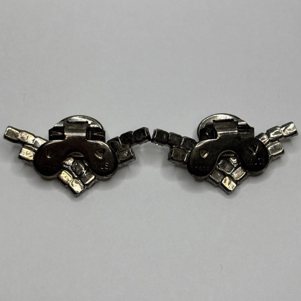 Vintage Signed MUSI Rhinestone Pearl Dress/Shoe Clips #5692 - Picture 2 of 6